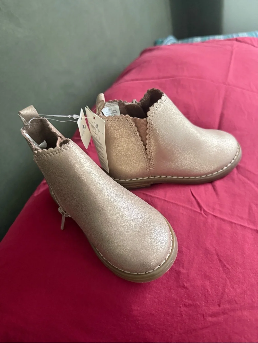 GAP Girls GOLD Metallic Pink Chelsea Boots